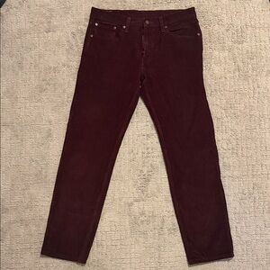 Levi’s 502 Men's Burgundy Corduroy Pants - 33 x 34